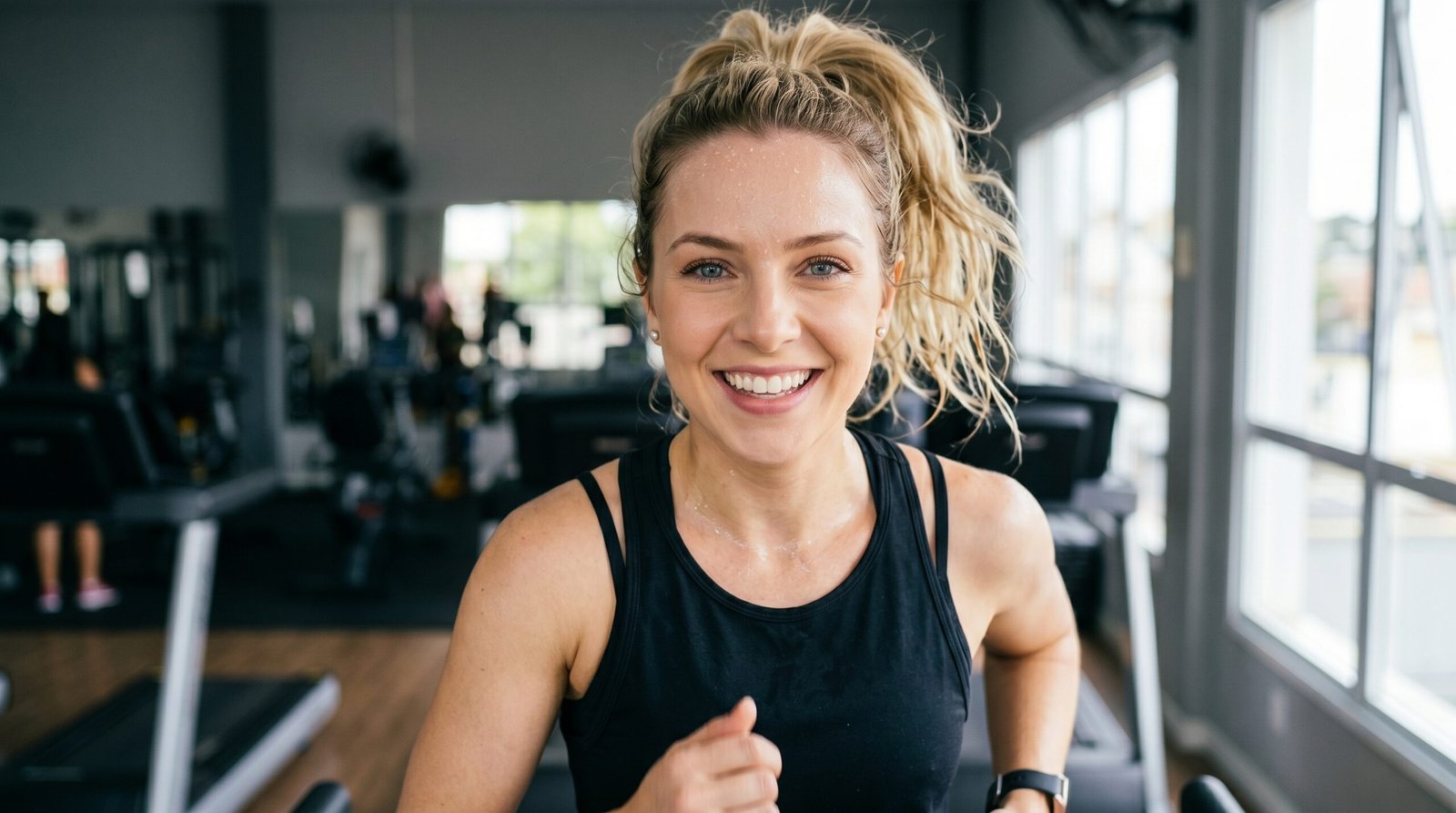 Mujer entrenando en el gimnasio